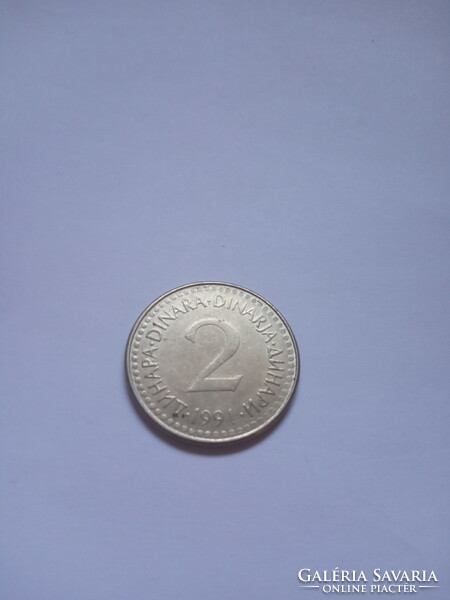 Nice 2 dinars 1991 ( 2 )