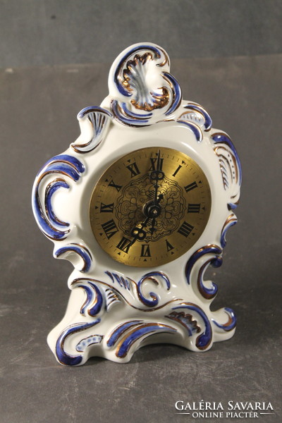 German porcelain mantel clock with copper dial 839