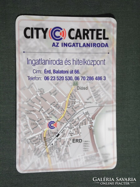 Kártyanaptár, City Cartel ingatlaniroda, Érd, térképes, 2007, (6)