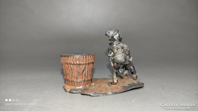 Antik figurális tintatartó Ges. Gesch. jelzett ón zinn