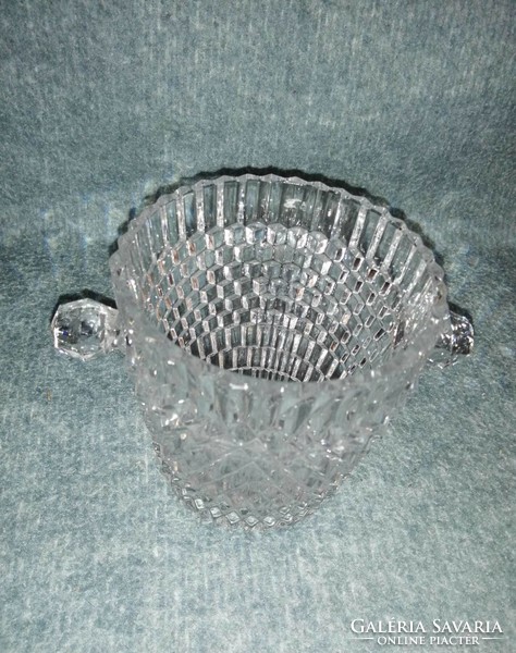 Glass ice bucket with ice cube holder (a9)