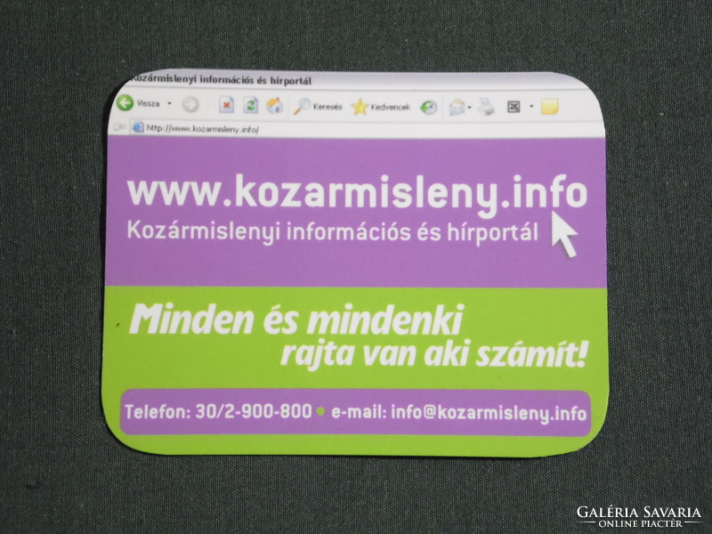 Card calendar, smaller size, Kozármisleny information news portal, 2007, (6)