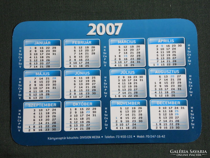 Card calendar, 3p paper stationery print shop, Pécs, origami bird, 2007, (6)