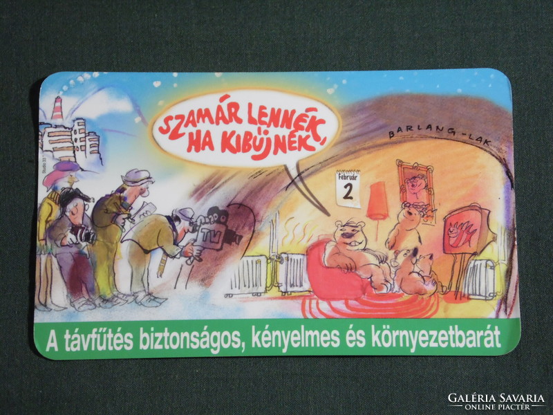 Card calendar, main Budapest district heating operator, graphic artist, humorous, 2007, (6)