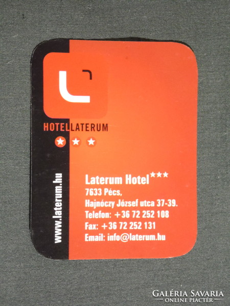 Kártyanaptár,kisebb méret, Laterum Hotel Pécs, 2007, (6)