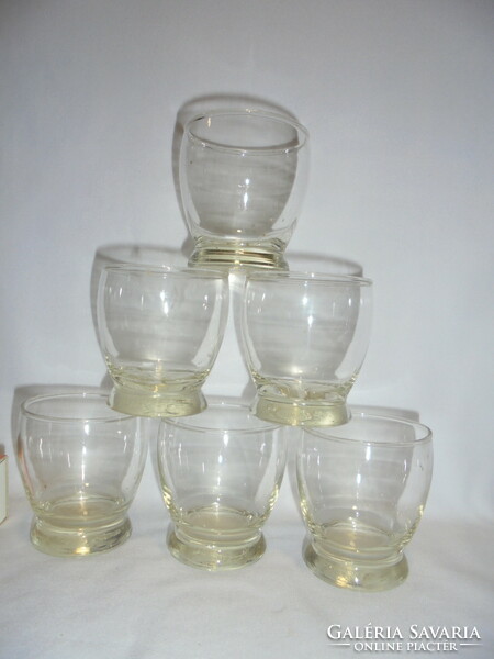 Six pieces of retro classic press coffee cups together - glass