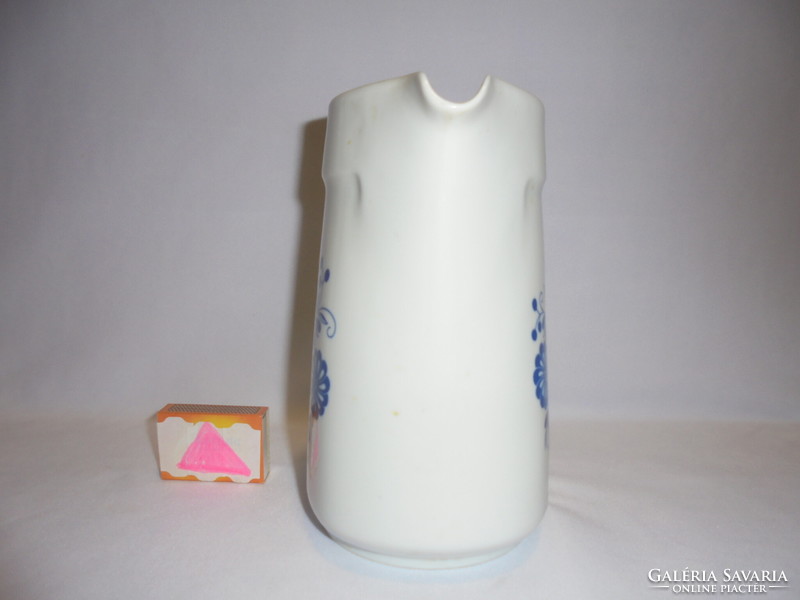 Retro lowland porcelain blue, folk motif patterned jug, jug, spout