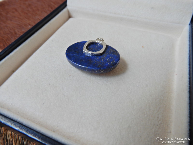Old lapis lazuli pendant with silver or silver-plated pendant part