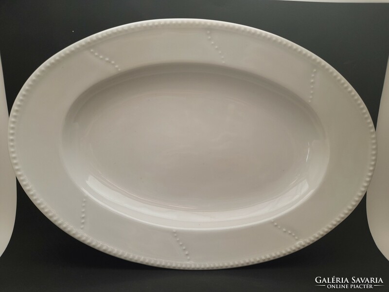 Large porcelain oval pearl steak, serving bowl, 41 x 27.8 Cm