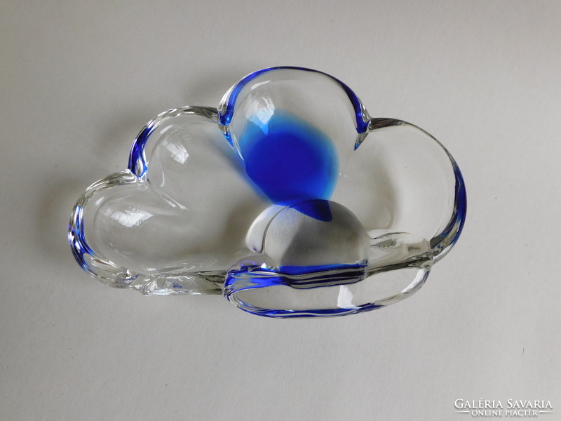 Vintage solid glass, cloud-shaped ashtray