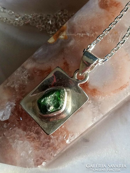 Chrome diopside pendant 925 sterling silver