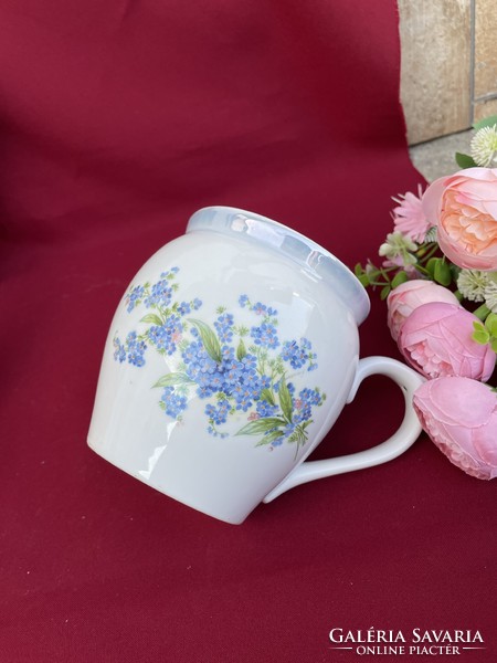 Zsolnay's forget-me-not porcelain bell-bottomed mug is a legacy of Grandma Finjsa's treasure