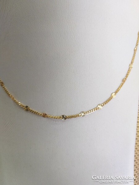 14K gold, 2.26g solid gold panzer necklace with stars (no.: 24/72.)