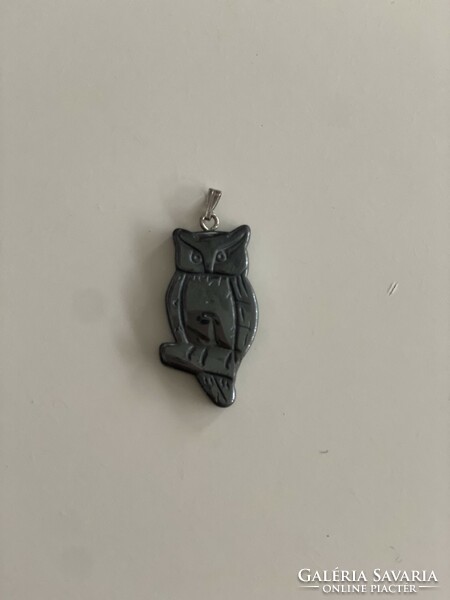 From owl collection hematite owl pendant pendant 4.3 cm new