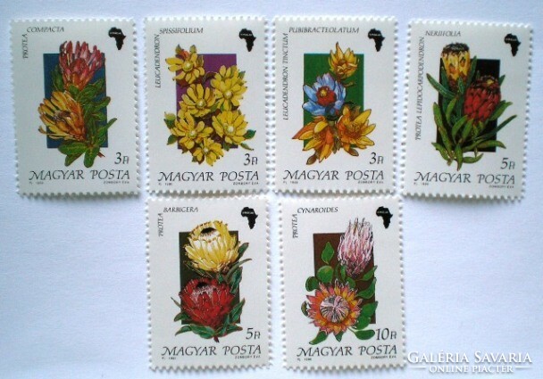 S4027-32 / 1990 flowers of the continents - Africa stamp set post clear