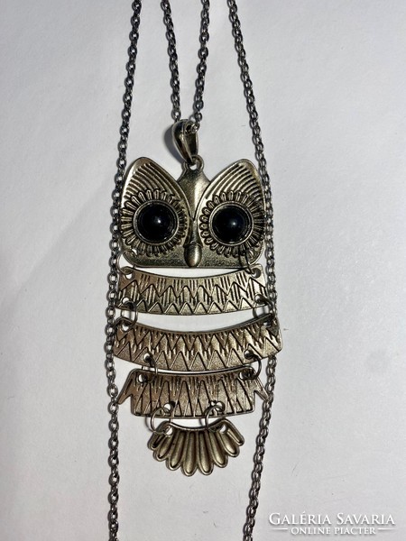 Owl figurine 43 cm long bisque necklace, the length of the figurine including the hanger is 9 cm