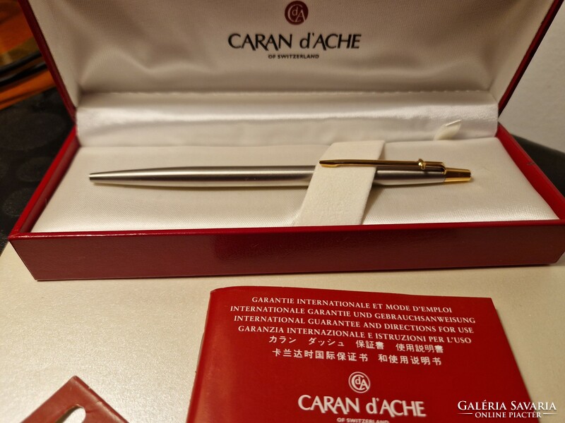 Caran d'ache madison silver pen with gilding, collector's item, excellent condition, kept in box