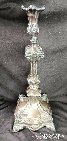 From HUF 1! Antique, silver-plated, huge candle holder! Baroque, with grape decoration, 37 cm, 650 grams