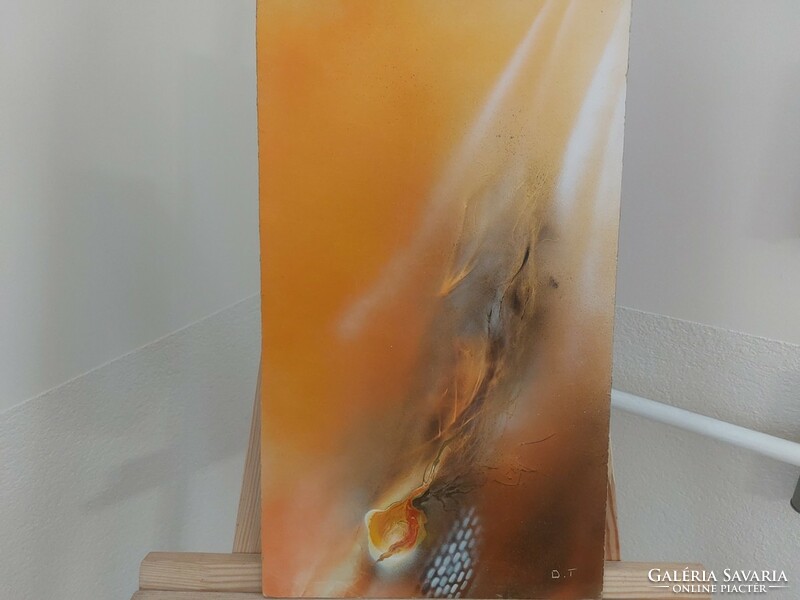 (K) Dani Tamás' painting in the wind c 30x50 cm