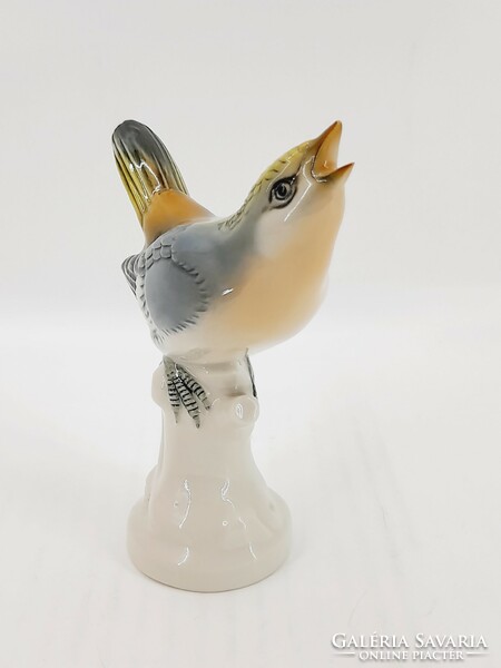 Volkstedt, Ens porcelán madár, 13 cm