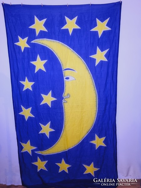 Nagy hold és csillagok Fali dekoráció - kendő - zászló (3)