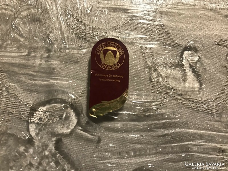 Kacsás mintás kézi gyártású német vastag üveg torta tál eredeti címkével