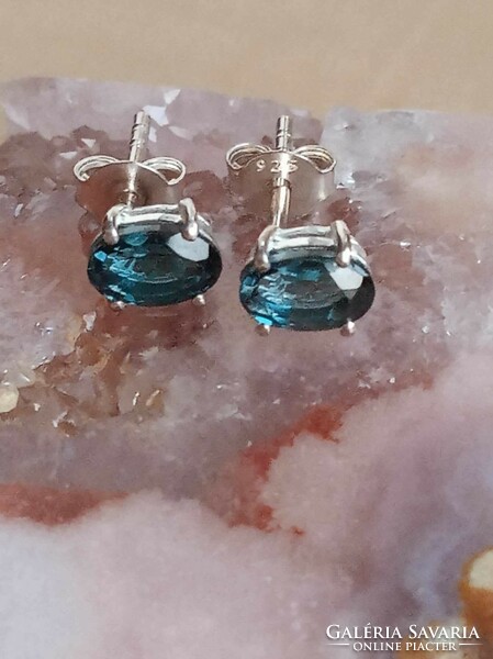 London blue topaz 925 sterling silver stud earrings