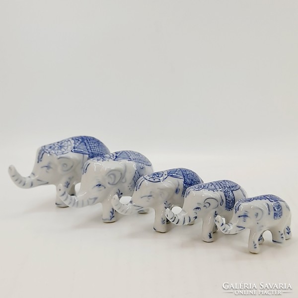 Ritka vintage kínai szerencsehozó elefántok, 5 db egyben