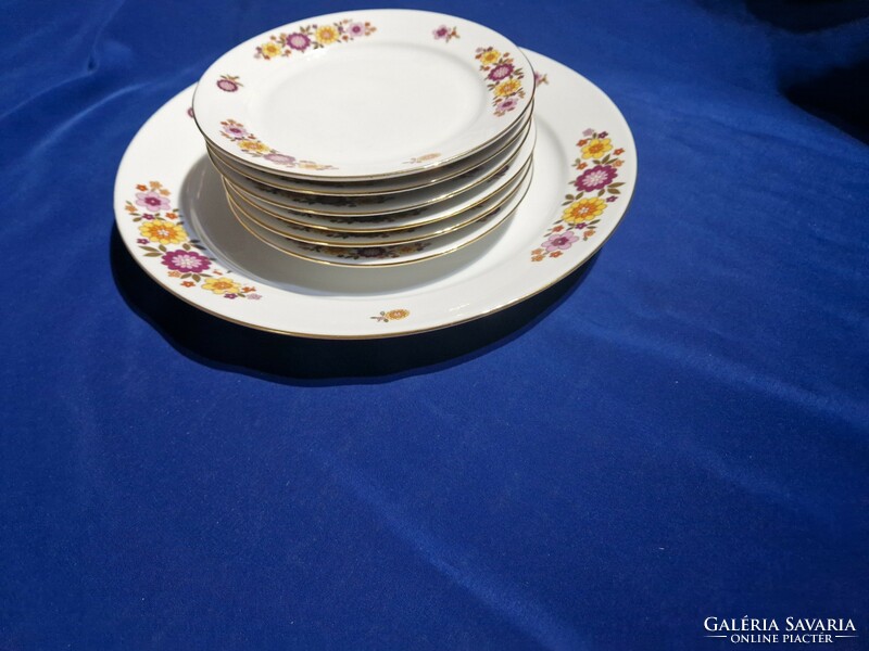 Plain fire flower patterned plate with gold border, plates, cookie tray