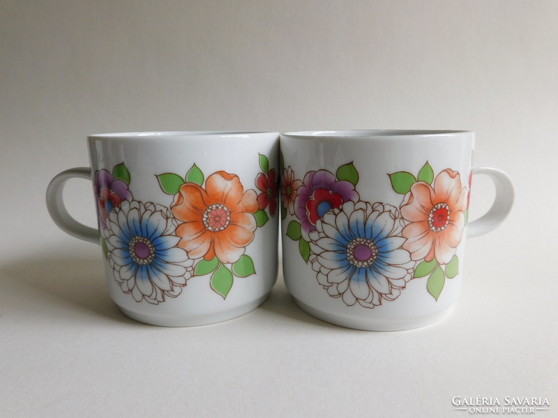 Alföldi mugs with retro flower power hippie flower pattern - 2 pieces