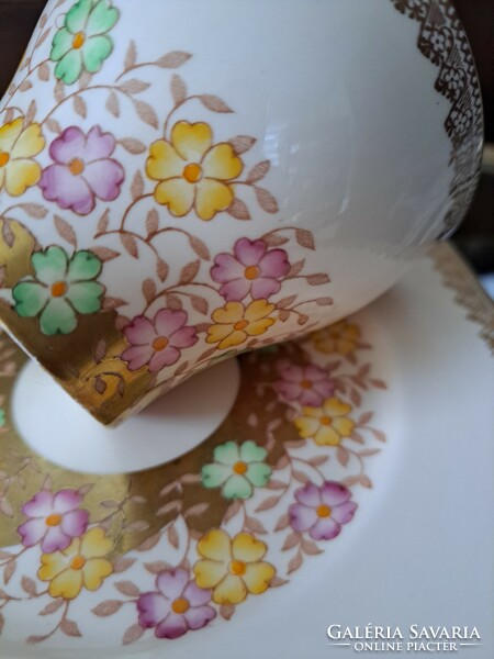 English bell porcelain tea cup with cake plate