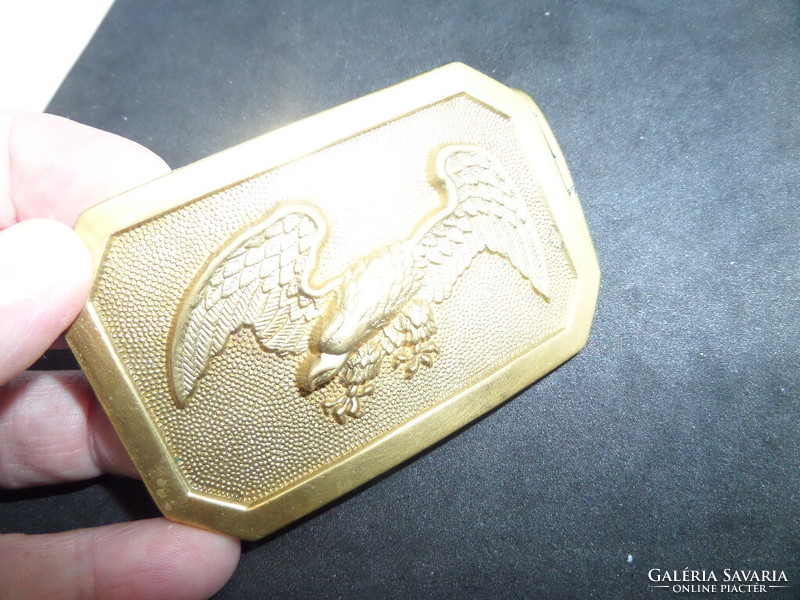 Baron belt buckle eagle solid brass (origin) 78' - vintage collector's belt buckle: 8.5 x 5.5 cm