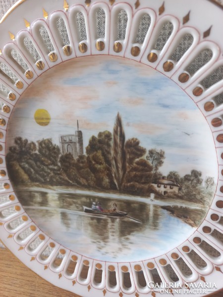 Kézzel festett porcelán tányér 1892 -ből, Pirkenhammer