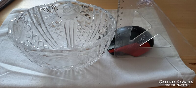 Oval glass serving bowl