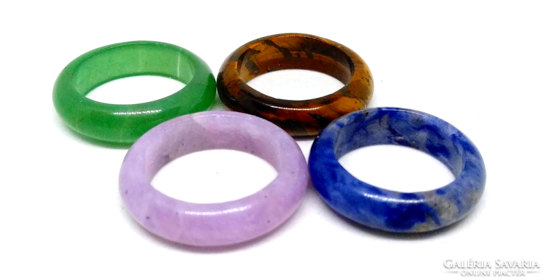 Természetes ásvány karika gyűrűk, 4 féle ásványból 28