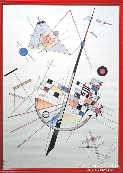 Kandinsky print in a red frame, one of the most significant abstract works of the 1920s!