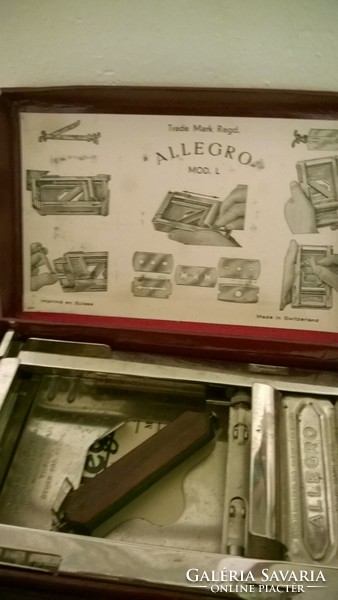 Retro Borotvaélező Allegro,Svájc-dobozában kompl.