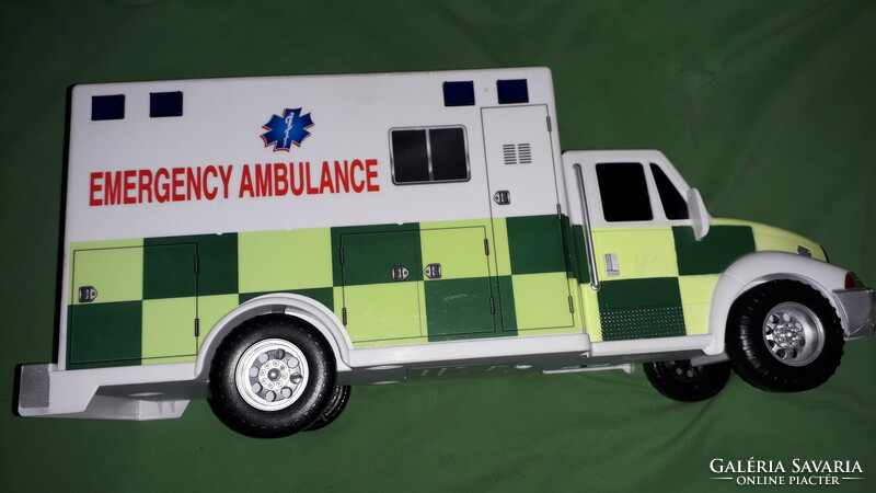 Quality toy state interactive lighting and sound self-operating battery-powered ambulance car 34 cm as shown in the pictures