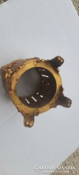 Empire fire-gilt bronze ram's head toothpick holder - lack of glass