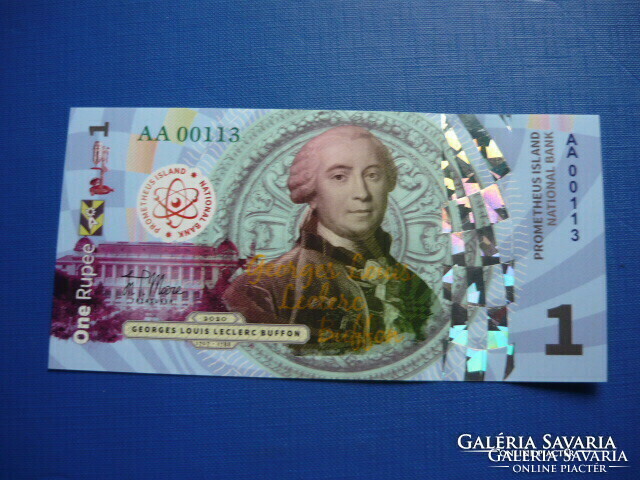 Prometheus Island / prometheus island 1 rupee 2020 flower cat! Rare fantasy paper money! Unc!