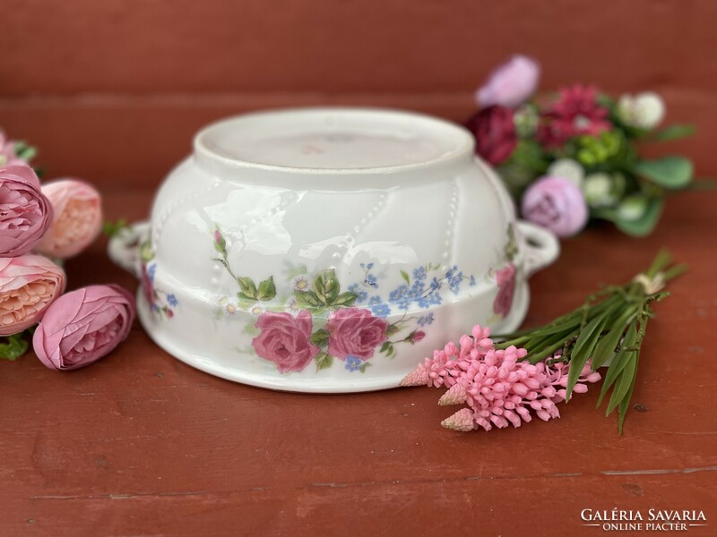 2 Ear oblate j. Hódmezővásárhely floral rose patty bowl soup bowl peasant bowl peasant coma bowl