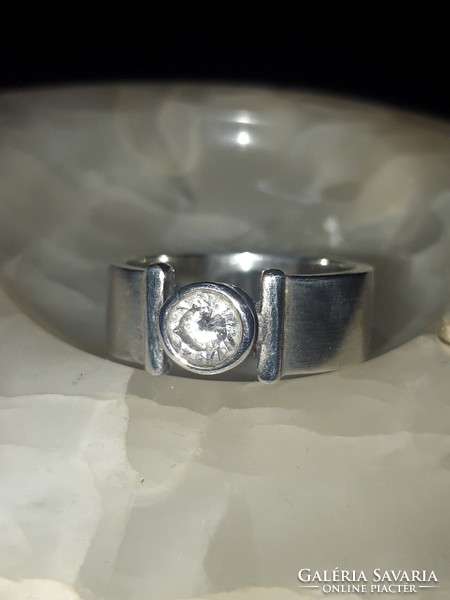 Ezüst gyűrű cirkóniával - 53- as méret