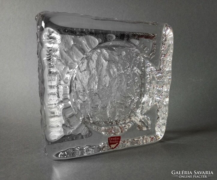 Orrefors Swedish ice crystal ashtray 1960s