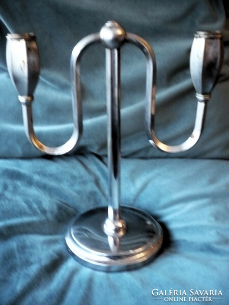 Old art deco double arm candle holder