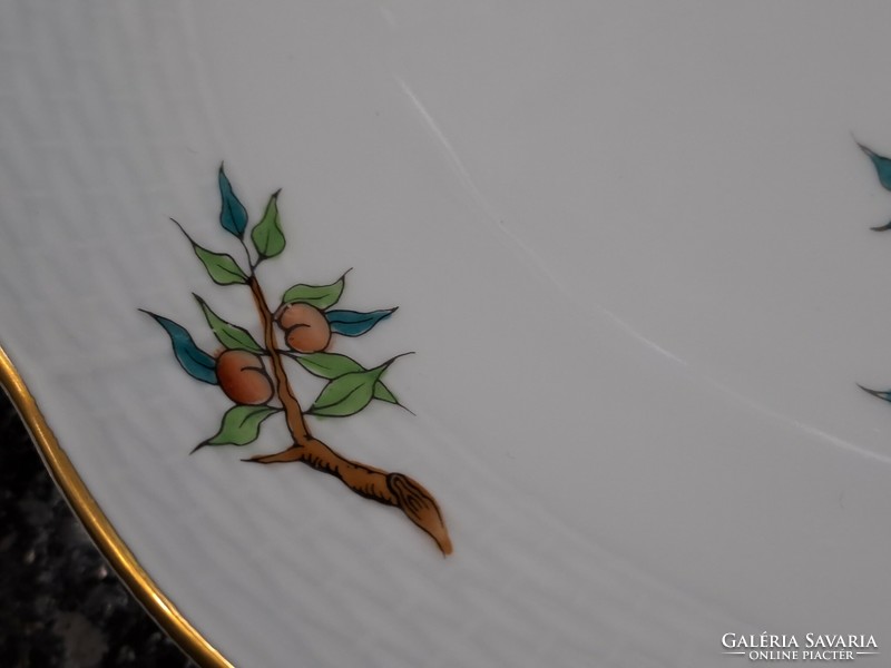 Herend porcelain bone plate with rose hips