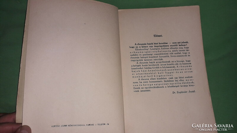 1930.cca Dr. Engländer Árpád -  Rheumás bajok házi kezelése könyv a képek szerint Novák Rudolf &Tsa.