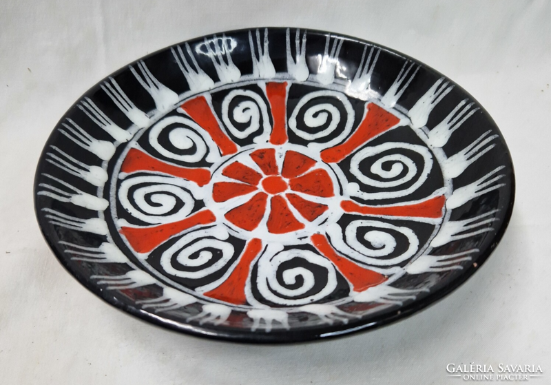 Marked applied art glazed ceramic plate or wall decoration in perfect condition