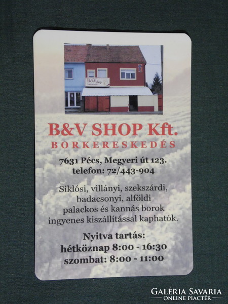 Card calendar, b&v shop wine store, garage pub, Pécs, 2007, (6)