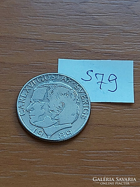 Sweden 1 kroner 1989 d, xvi. King Gustav Károly, copper-nickel s79