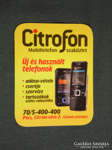 Kártyanaptár,kisebb méret, Citrofon GSM mobiltelefon üzlet, Pécs, 2008, (6)